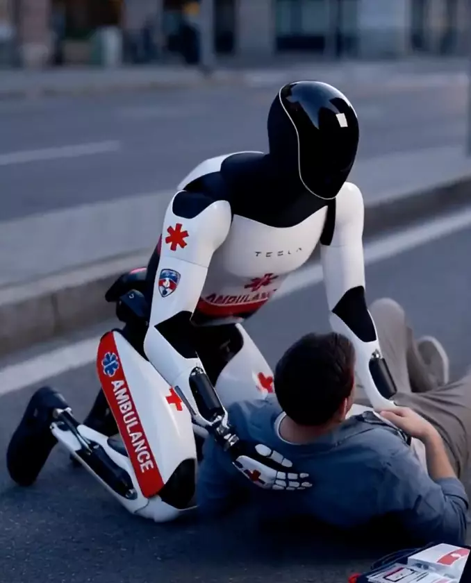 Robot paramedic (X/@elonmusk)